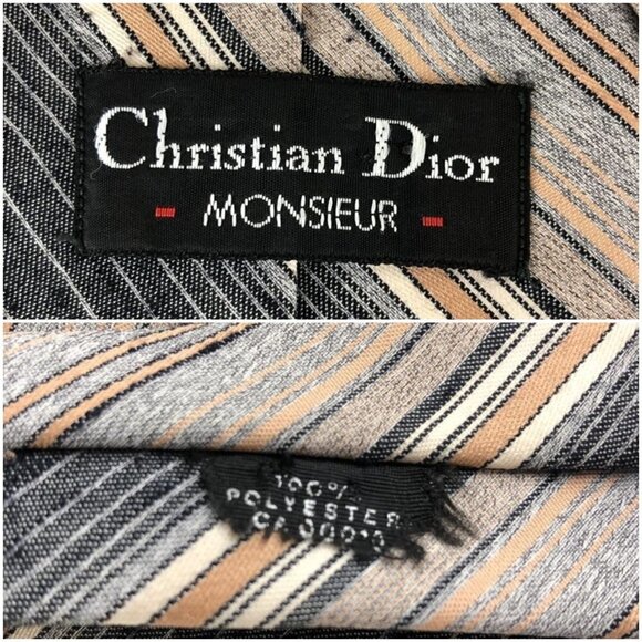 2 Christian Dior Monsieur‎ Vintage Diagonal Stripe Ties - Picture 15 of 15